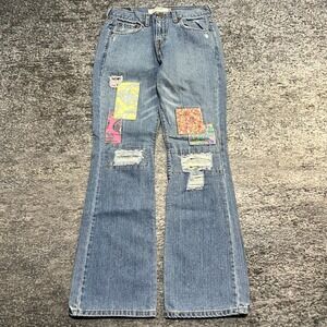 Levi's 515 Bootcut Jeans Womens 6M (30x32)‎ Blue Patchwork Hippie Y2K